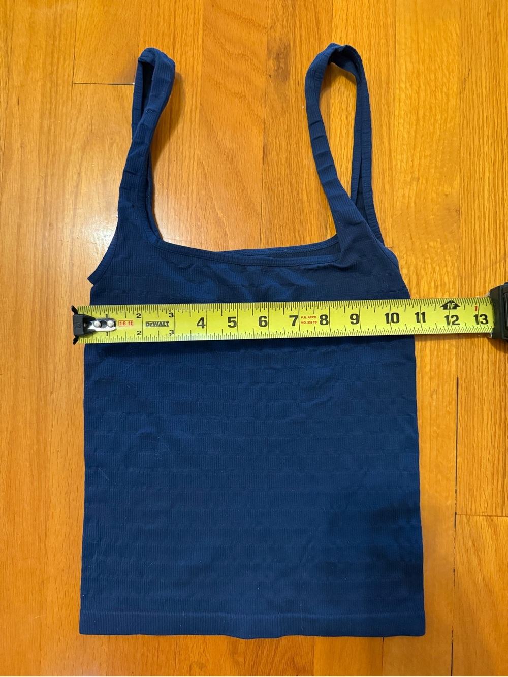 Free People Navy Ribbed Square Tank Top - Picture 3 of 5